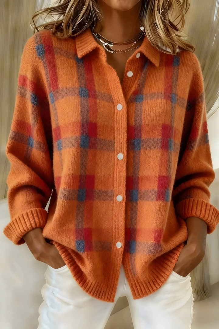 Anna | Soft Knit Cardigan with Checks