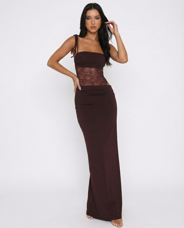 Mabel| Lace Panel Maxi