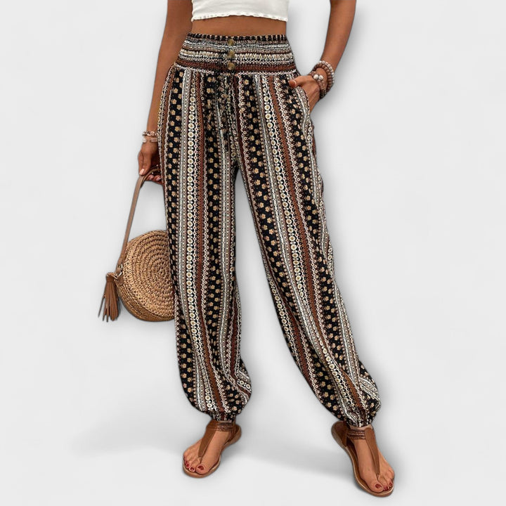Scarlett - Trousers with Ethnic Graphic