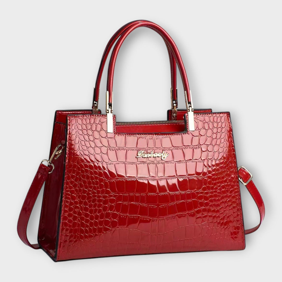 Olívia -  Shiny Crocodile Skin Pattern Handbag
