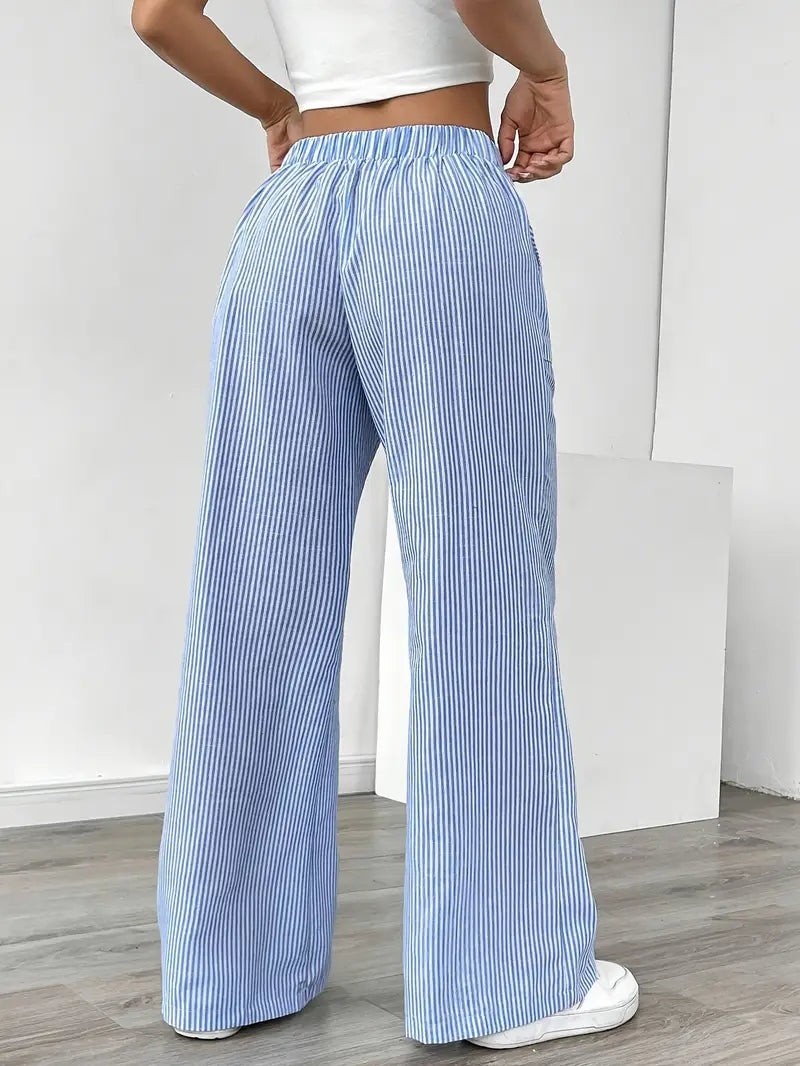 Alina™ | Elegant Striped Trousers with Pockets