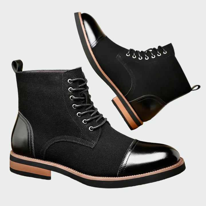 Leather Oxford Ankle Boots