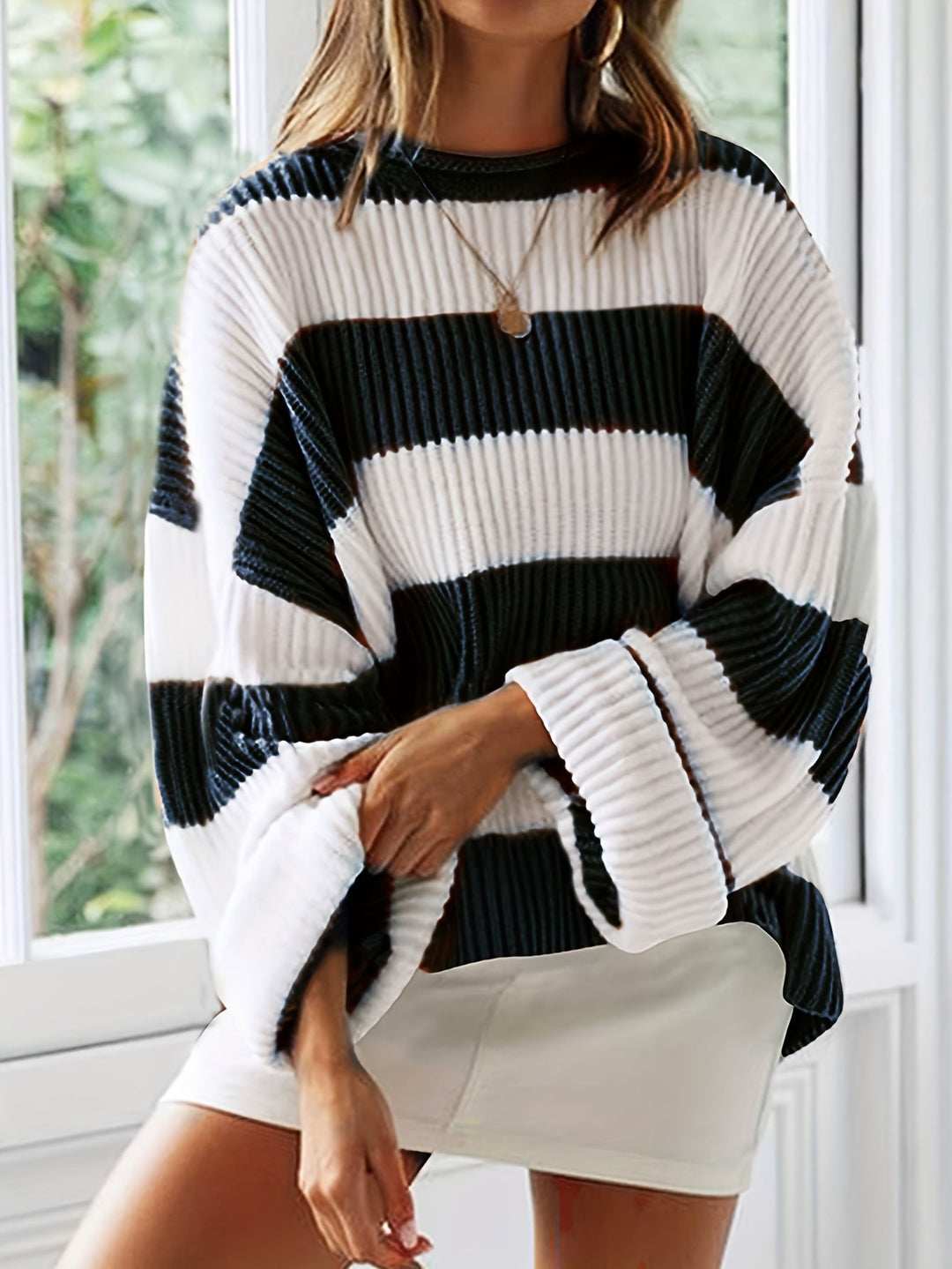 Ornella | Striped Round Neck Jumper