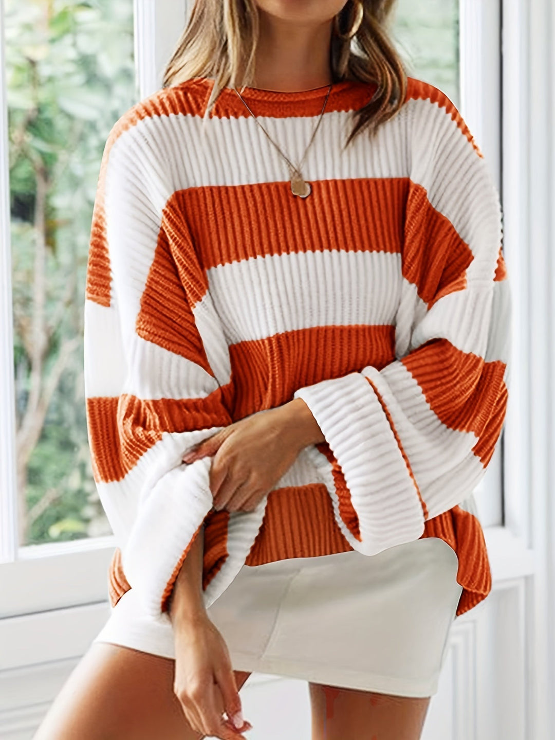 Ornella | Striped Round Neck Jumper