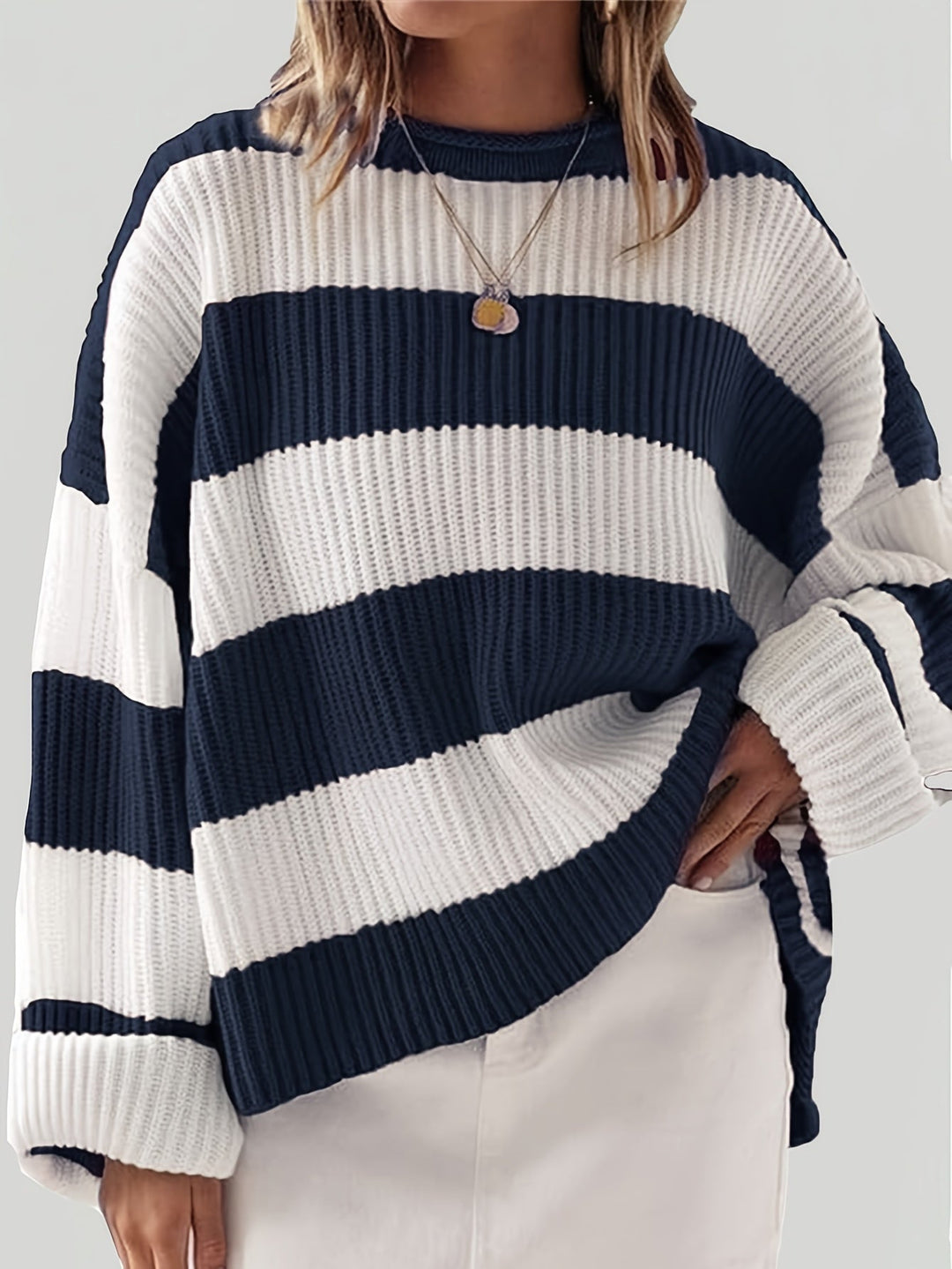 Ornella | Striped Round Neck Jumper