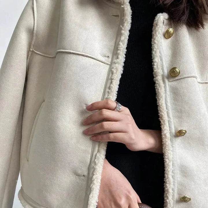 Isabella | Shearling Button Jacket