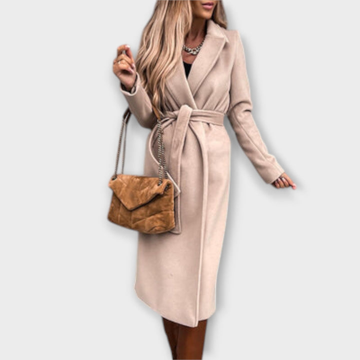 Eliza | Stylish Long Coat with Tie Belt