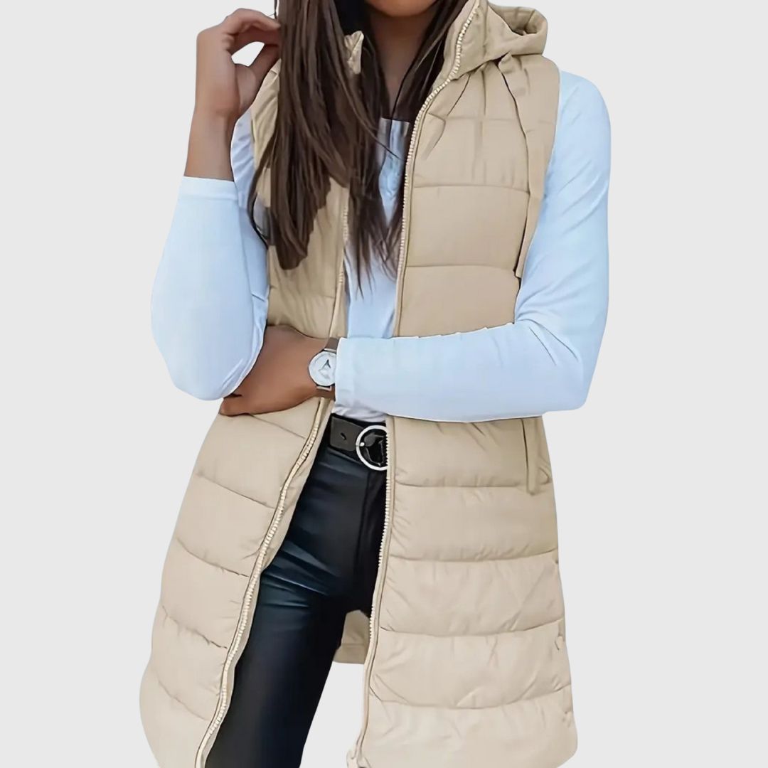 RAIN | Hooded Long Puffer Vest