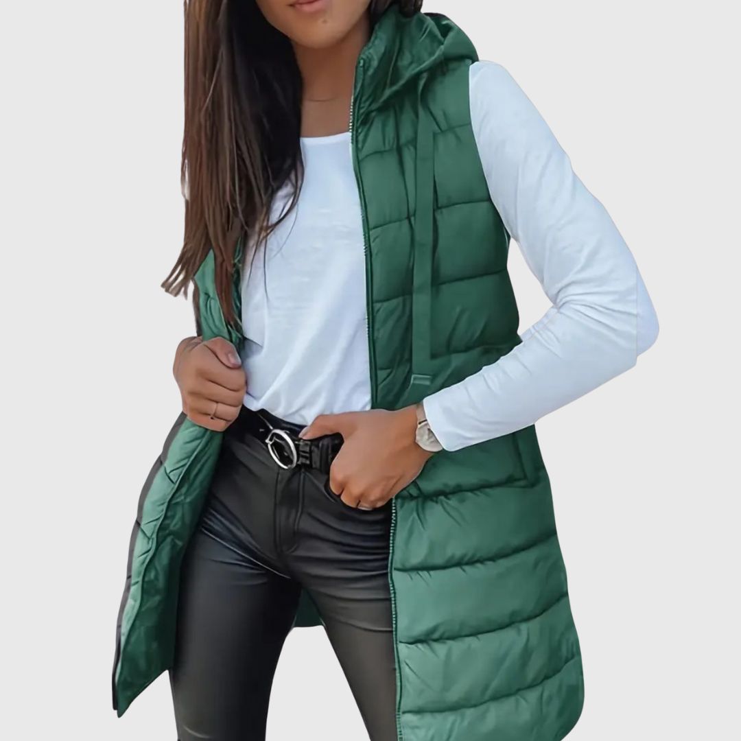 RAIN | Hooded Long Puffer Vest