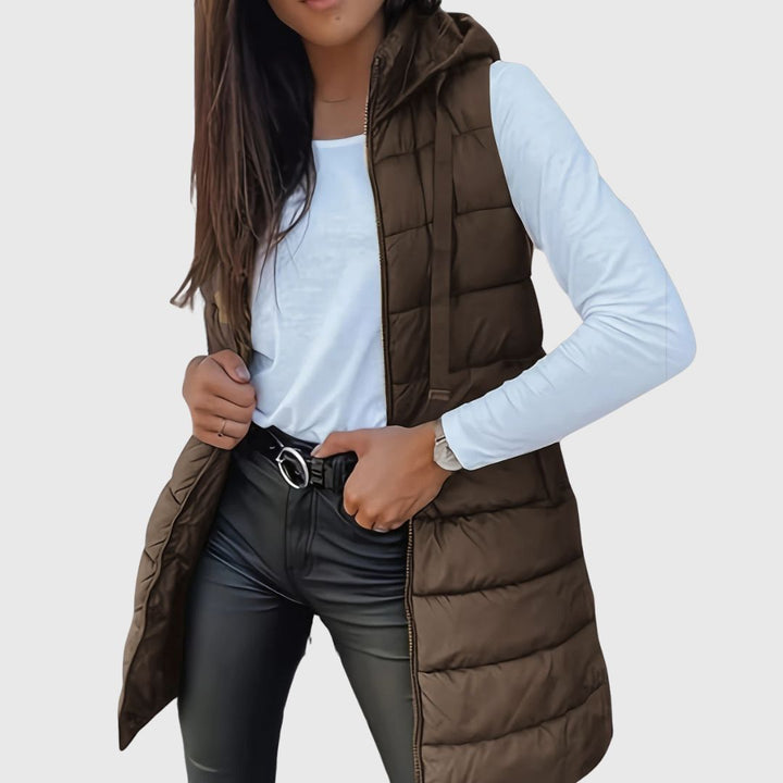RAIN | Hooded Long Puffer Vest