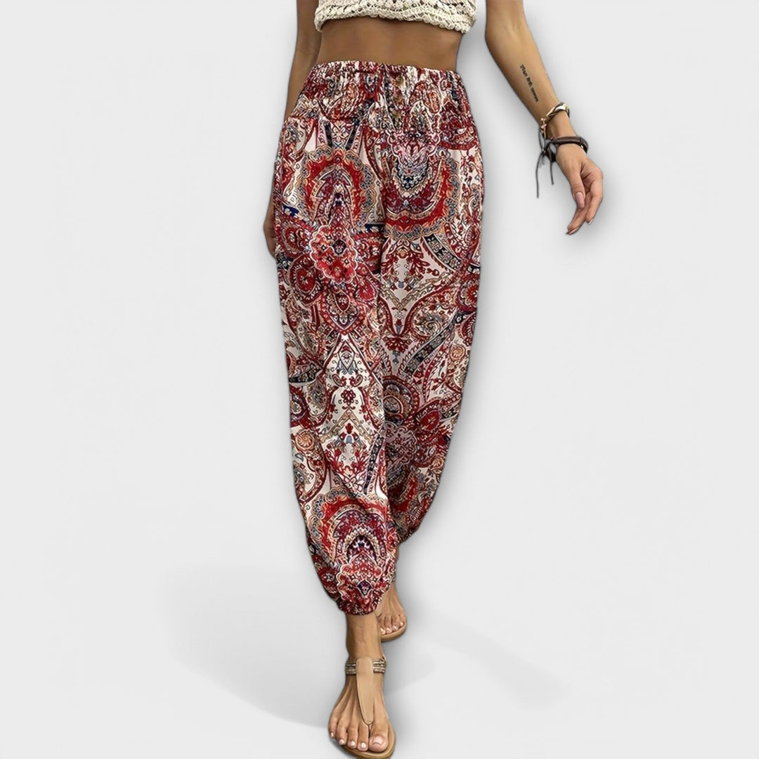 Scarlett - Trousers with Ethnic Graphic