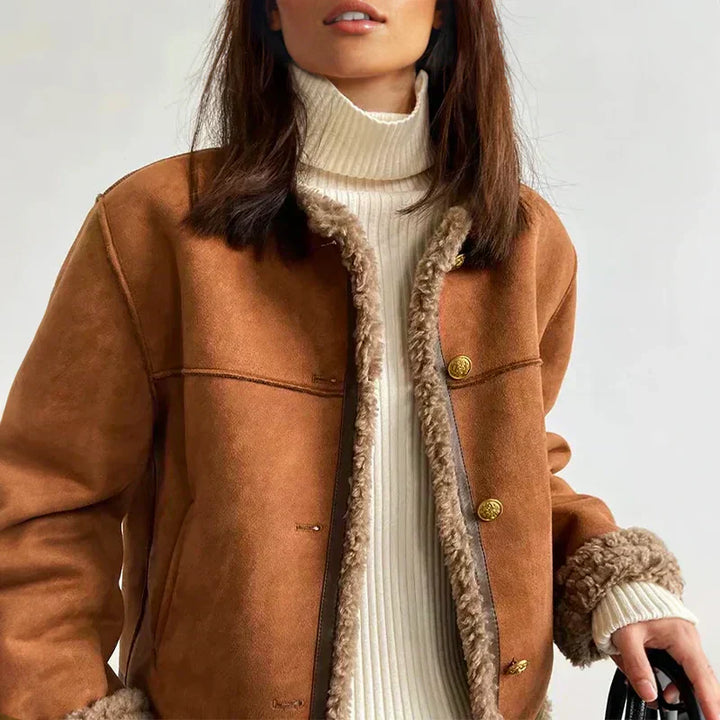 Isabella | Shearling Button Jacket