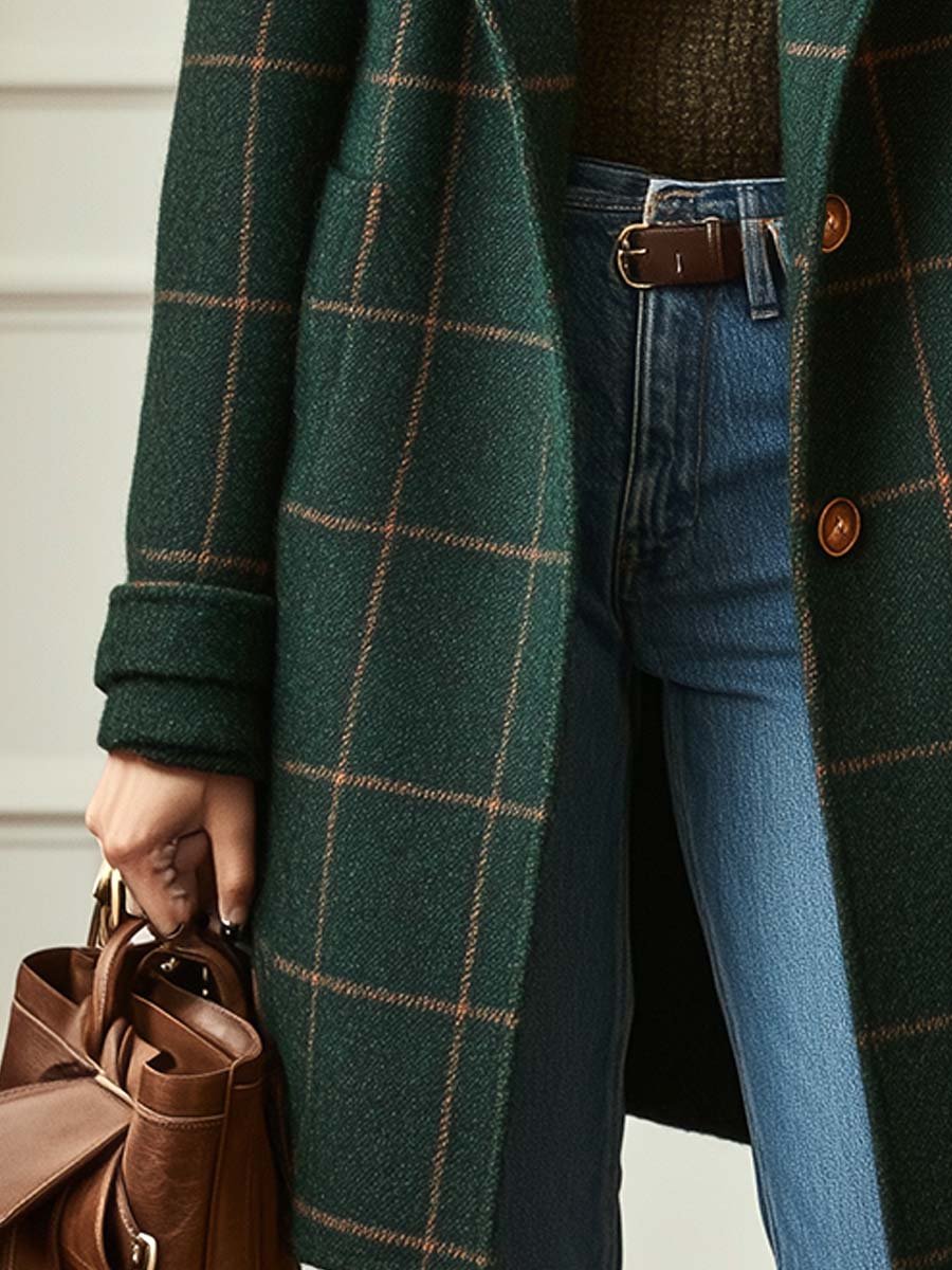MALORY | British Tweed Jacket with Retro Check Design