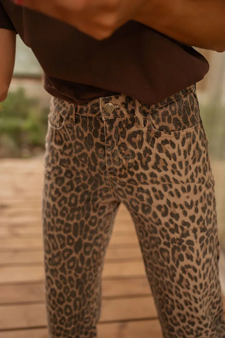 Leopard Print Flared Trousers